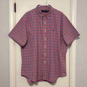 Ralph Lauren Polo Men's S/S Classic Pink Plaid Button-Down Shirt XXL/2XL Pony